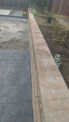 Complete the retaining wall