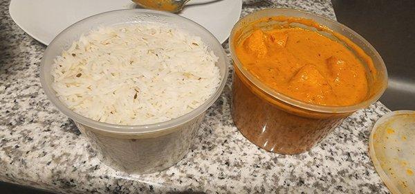 Rice that comes with the chicken tikka masala