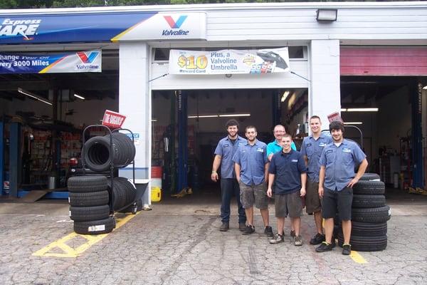 The crew at Valvoline Express Care and Automotive Repair in Colchester, Connecticut.