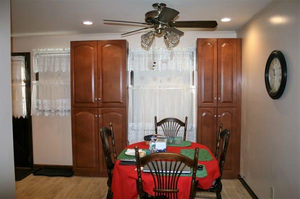 While they look like pantries, they are the stacked wall cabinets that Mike suggested I install.