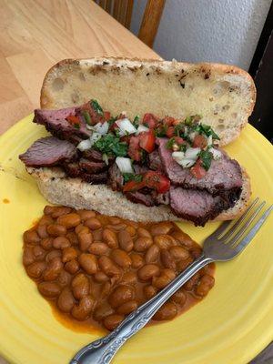 Tri tip sandwich,  santa Maria style