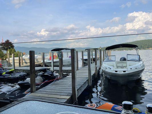 View of the dock from our table.