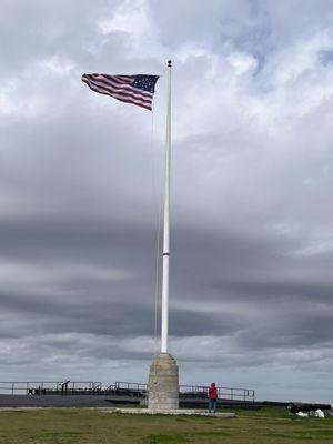 Flag flying over the Fort