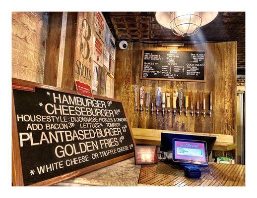 Inside Small Cheval Wicker Park 1732 N Milwaukee Ave, Chicago, IL  Hamburger Cheeseburger Fries Shakes Beers & Drinks.Outside Patio.Cool!