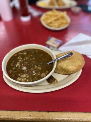 Shrimp and Crab Gumbo  was the bomb for real ! The rice wasn't over cooked and the LOUISIANA ROLL omgg should've got more Togo.