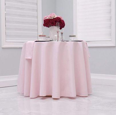 108" round light pink table linen