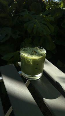 Enjoy our freshly made premium matcha in our outdoor garden