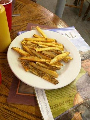 So proud of their fries, we got a big heaping plate extra!