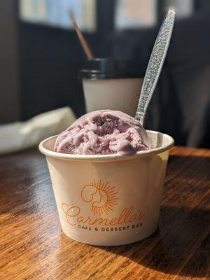 Lemoncello and blackberry gelato