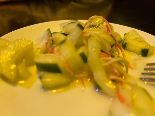 Cucumber Salad is great.