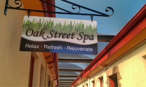 Sign at Oak Street Spa