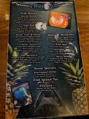 Specialty drinks and cocktails