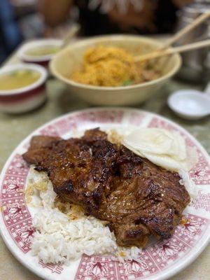 Lemongrass beef over rice