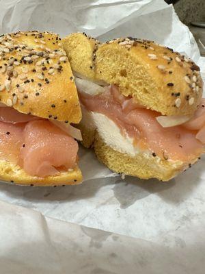 Egg everything Bagel with lox