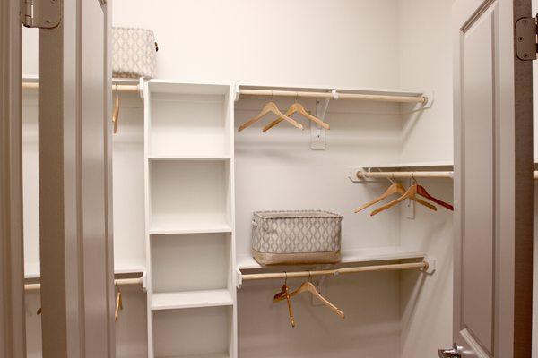 Walk-in closets with builtin storage