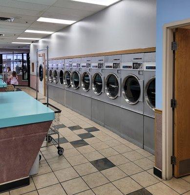 Updated look of wall of dryers