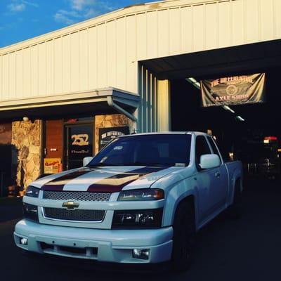 My truck in front of The Differential and Axle Shop