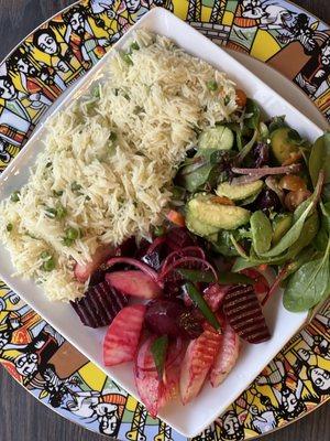 Rice greens and beet medley