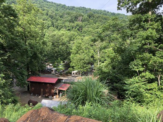 Looking down on the campgrounds from the top.