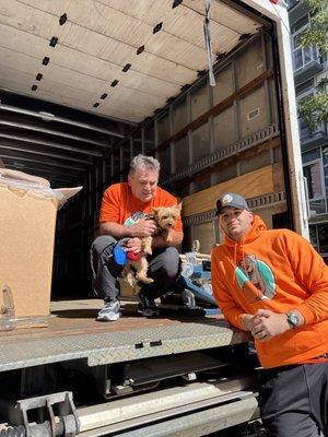 Otter movers love all animals! Vlad and Bob with their friend Tommy :)