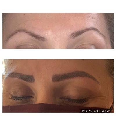 Before and after eyebrow Microblading $450