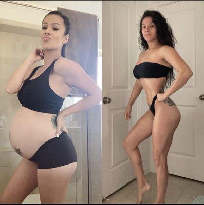 Client Vi from baby to bikini in 8 months post pardon.