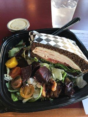 Lite lunch: Half roasted Turkey with salad