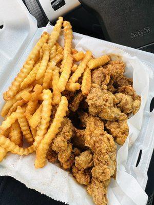 Gizzards with seasoned fries! So bomb!!!