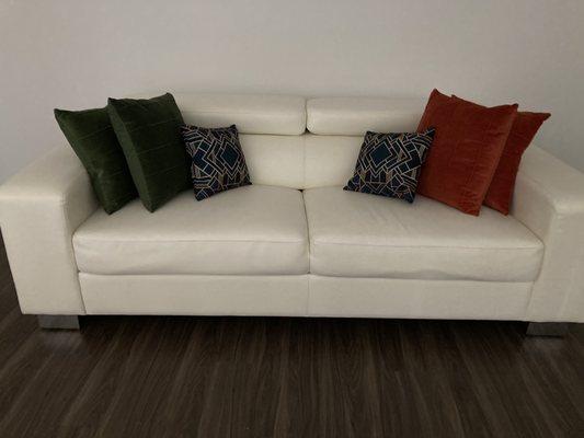 My lovely modern sofa in ivory color!