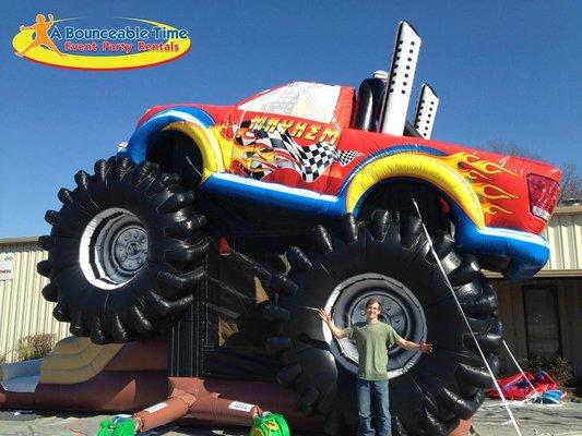 Monster Mayhem Monster truck- inflatable bounce house deliveries to Charlotte & surrounding areas