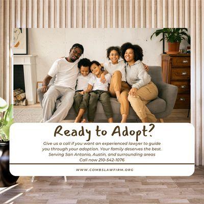 Give us a call if you're ready to adopt. We handle adoptions in San Antonio, Austin, and surrounding areas.