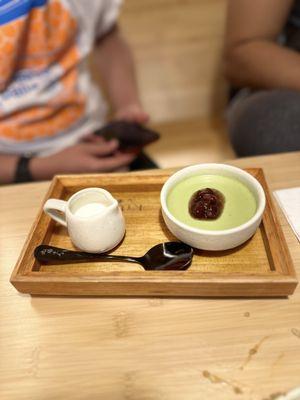 Matcha Pudding w/ Red Bean