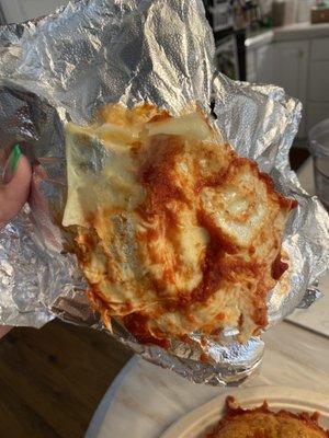 Who wraps a pizza bagel with foil? Some $5 bagel!!