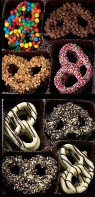 gourmet chocolate pretzels @ snacks by the lb.