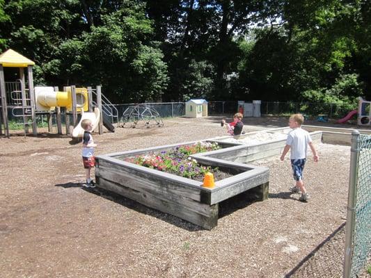 Fully fenced playground