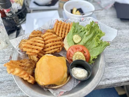 Crab dip burger