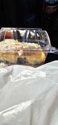 Side view of the blueberry lemon roll