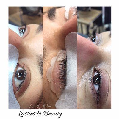 This a Lash lift. A lash lift makes your natural lashes curl for about 4-6 weeks