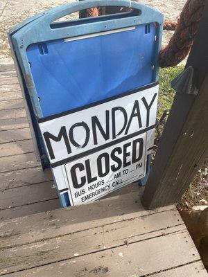 Closed Mondays