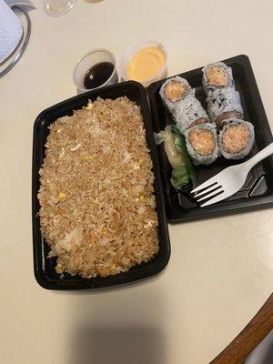 Hibachi Fried Rice  Spicy Crabmeat Roll