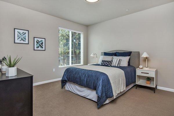 Large bedrooms with natural light and walk-in closet