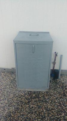 Custom mini water heater shed