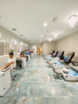 Inside the clean nail salon