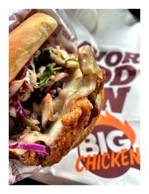 "Shaq Attack" Spicy Chicken Sandwich @ Big Chicken . 9421 W Higgins Rd, Rosemont, IL  Grand Opening Day ! Parking Patio.Cool!