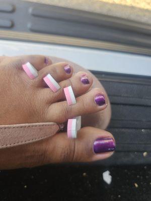 Purple toes.