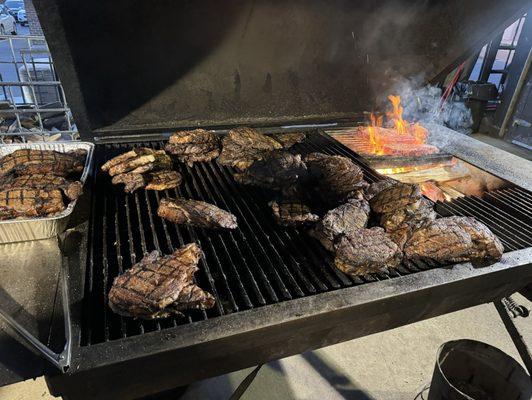 Fire grilled steaks!