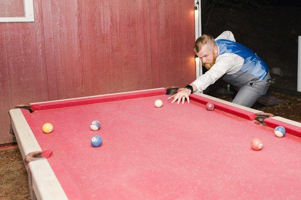 Pool table in the cigar lounge - great fun!