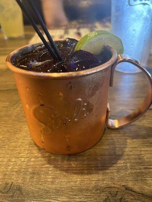 Blackberry whiskey mule