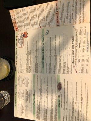 Page 1 and two of menus October 2021