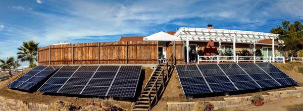 Portion of a ground mount in El Cajon, CA.  SolarWorld panels and SolarEdge inverter & optimizers.